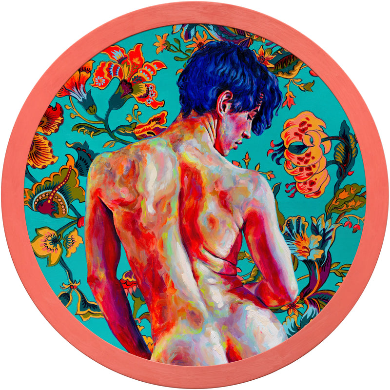 Blue-haired Boy on Turquoise Background (2020) | Oleksandr Balbyshev