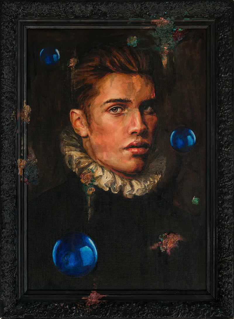 Gothic Portrait with Three Blue Balls (2017) | Oleksandr Balbyshev